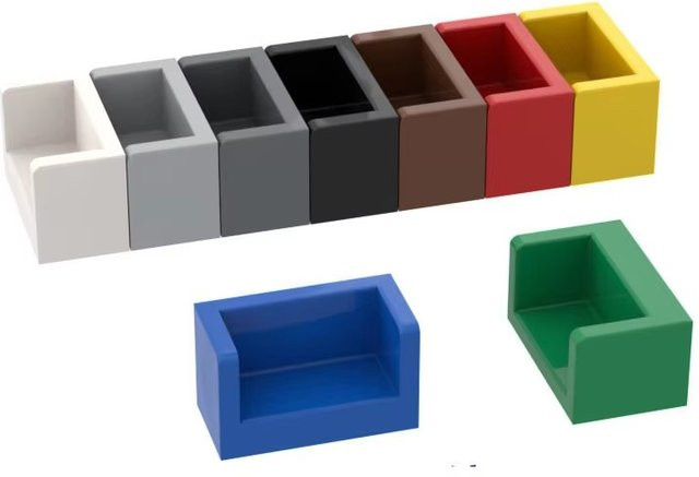 JIAJIALE 10er Set Bausteine Zubehör 23969 Panel 1X2X1 mit abgerundeten Ecken und 2 Seiten in Gold für MOC-Konstruktionen - Bild 1