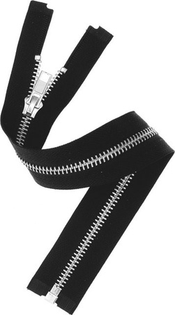 Rico Design Metall Reißverschluss 5mm in Schwarz und Silber, Länge: 30 cm