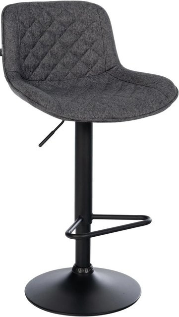 DELUKE Barhocker KUHAR Barstuhl in Schwarz mit Lehne, höhenverstellbar und drehbar, B/T/H: 50 x 52 x 84 cm - Bild 1