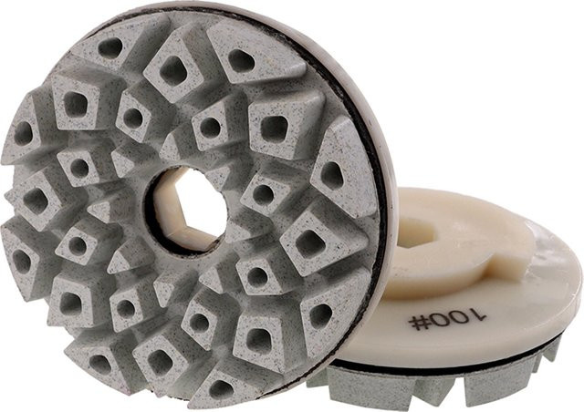 RIJILEI Schleifpads Set für Kantenpolitur von Granit, Marmor und Beton, 7 Stück, Durchmesser: 100 mm, Farbe: Grau - Bild 1
