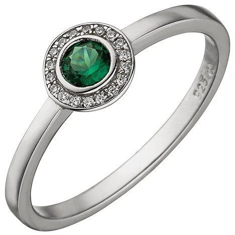 Colfem Ring 925 Sterling Silber, 19 Zirkonia, Damen, Größe 62 - Bild 1
