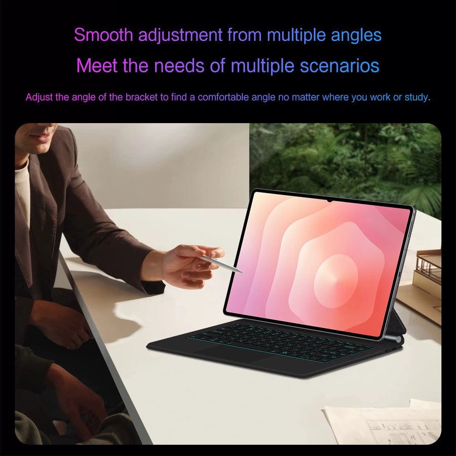 LFOIQN Magic Keyboard für Samsung Galaxy Tab S11 Ultra 14,6 Zoll und S11 11 Zoll Smart Multi-Touch Tastaturabdeckung in Weiß - Bild 3
