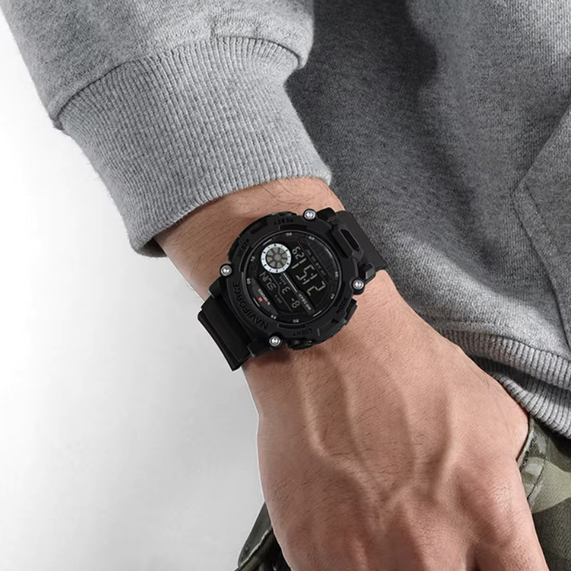 NAVIFORCE Digitaluhr, Quarz, Kunststoff, Silikon, Schwarz, Herren - Bild 2
