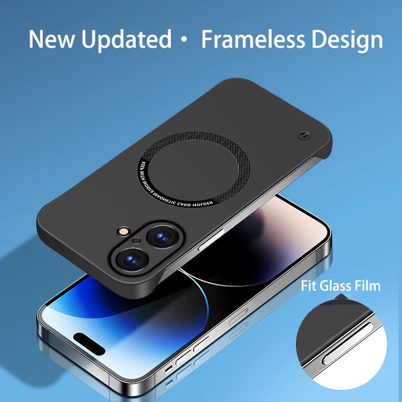 Fudusaidman Magnetische iPhone Hülle Ultra Dünn und Rahmenlos für iPhone 13 12 11 Pro XR X XS Max in Blau - Bild 5