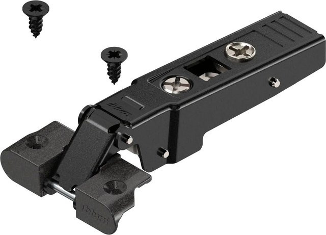 Blum Clip Top Alurahmenscharnier 95 Grad Gerade Onyx Schwarz Matt ohne Feder mit Schrauben - Bild 1