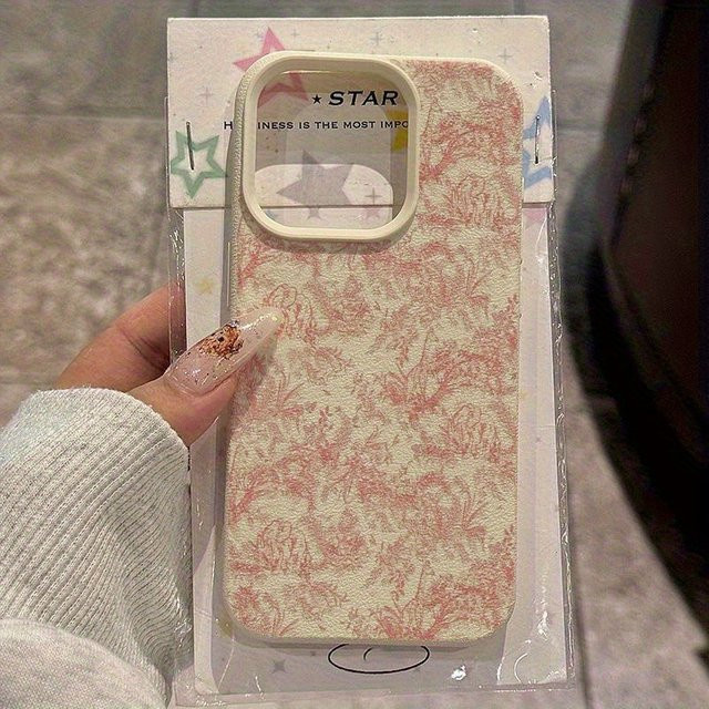 Handyhülle mit rosa Waldtiermuster für Apple iPhone 17, 16, 15 Pro, Max, Plus in Pink und Beige - Bild 1