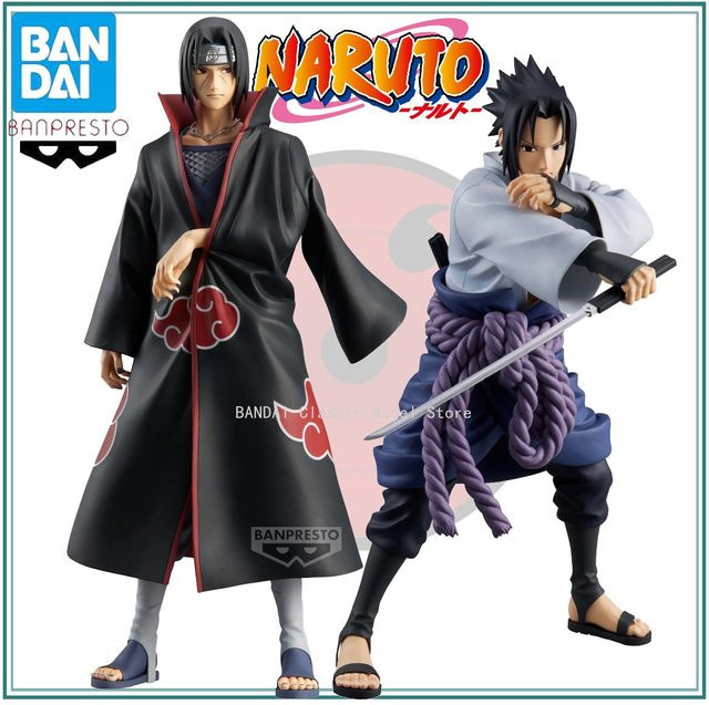 Banpresto Naruto Grandista Anime Figur Uchiha Itachi und Uchiha Sasuke in Schwarz, Höhe: 28 cm - Bild 1