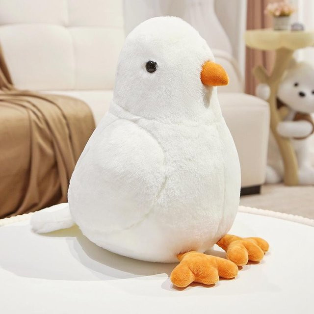 Yiran toy Simulation Felsentaube, Plüschtier, Weiß, 40cm - Bild 1
