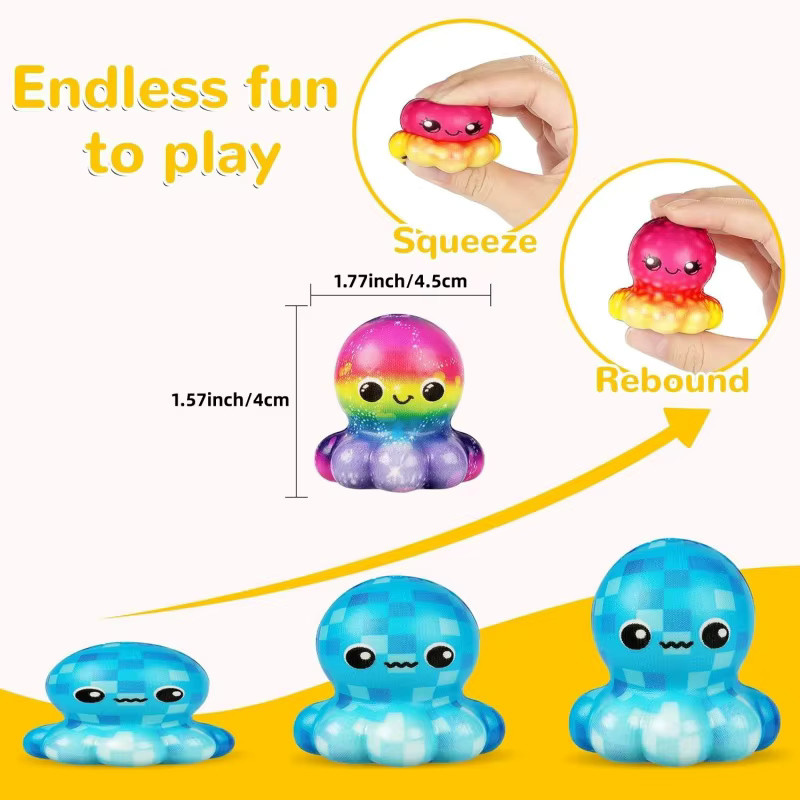 GSF Oktopus Slow Squishy Spielzeuge, Meerestiere, 6-teiliges Set - Bild 3