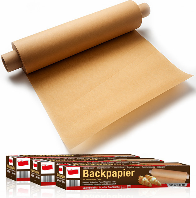Suleno Backpapier braun, 3 Rollen à 300 m, Breite: 38 cm - Bild 1