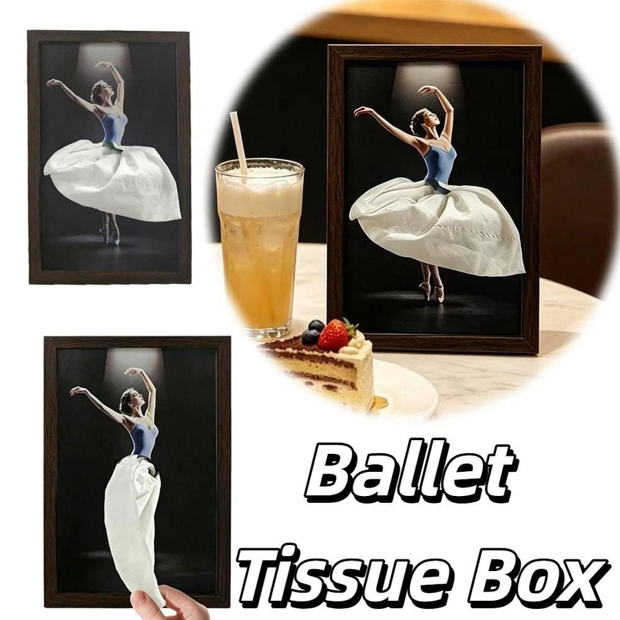 BooPai Holz-Taschentuchbox Ballett Design in Braun, Tischdeko Serviettenhalter aus Holz - Bild 2