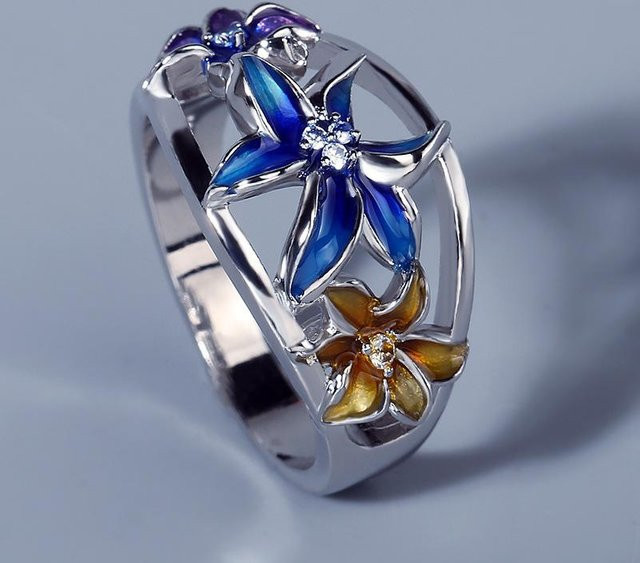 YIRAN Jewelry Verlobungsring, Silber, Kupfer, Zirkonia, Damen, Ringgröße 9 - Bild 1