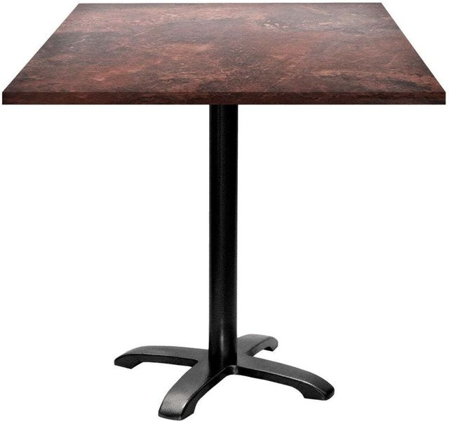 RestooTab Tisch Bazila quadratisch in Dekor Stein, Platte braun verrostet und Gestell schwarz, B/T/H: 70 x 70 x 74 cm - Bild 1