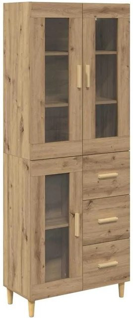 vidaXL Highboard Artisan-Eiche in Braun mit Türen und Schubladen, B/T/H: 69,5 x 34 x 180 cm - Bild 1