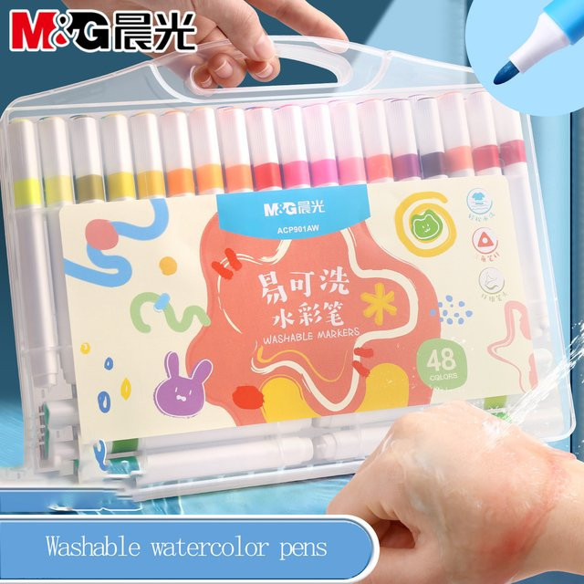 M&G Aquarellstifte mit dreieckigem Schaft, waschbare Malstifte in Multicolour, 48 Farben - Bild 1