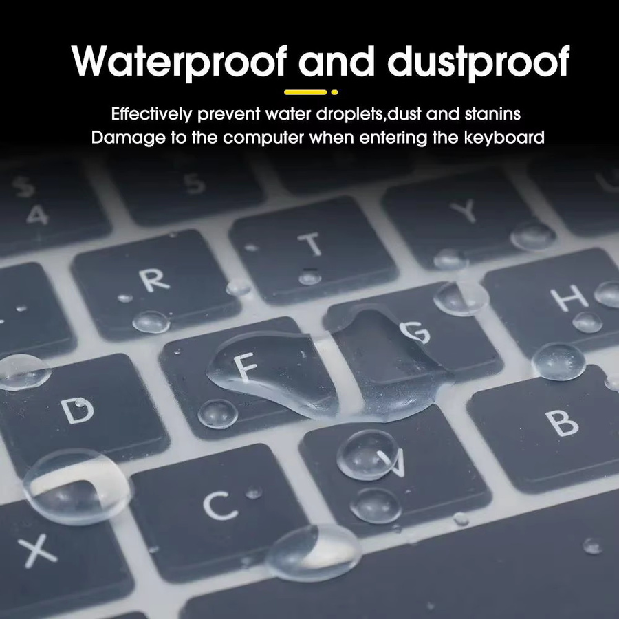Mrgabwte Universelle Silikon-Tastaturschutzfolie für Notebooks, Wasserdicht und Staubdicht, Farbe: Transparent, Passend für 13,5 Zoll bis 17 Zoll - Bild 5