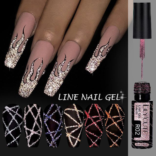LILYCUTE Glitzer-Linien-Gel-Nagellack, 5 ml, Schimmernd - Bild 1
