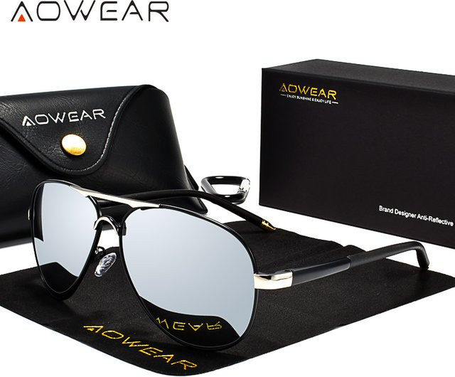AOWEAR Sonnenbrille Aviator, polarisiert, Herren, Vollrand - Bild 1