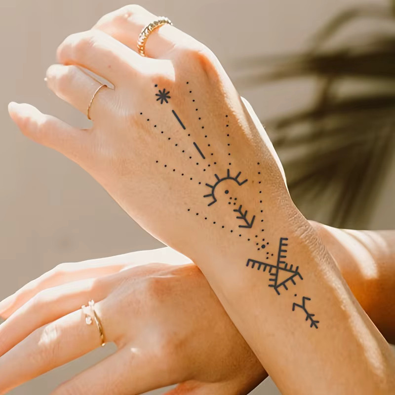 JKCODE TATTOO Temporäre Kräutertattoo-Designs, Unisex - Bild 4