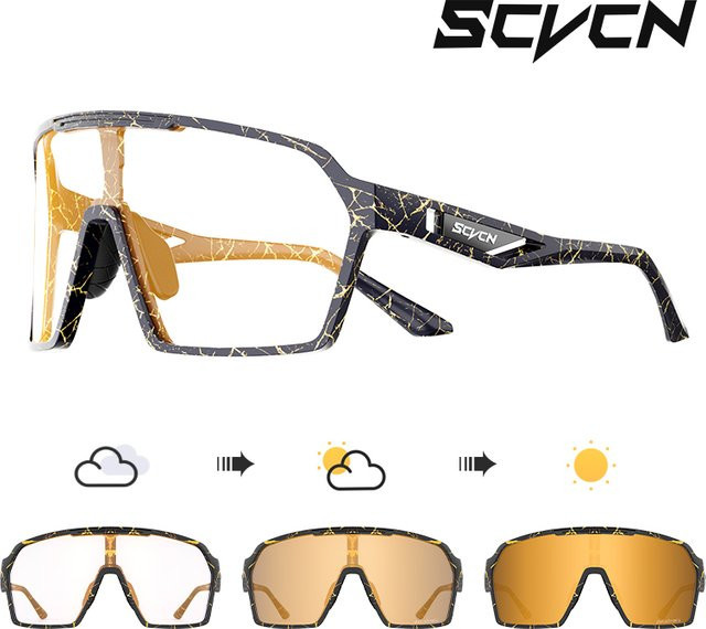 SCVCN Sportsonnenbrille, photochrom, black, unisex, Kunststoff - Bild 1