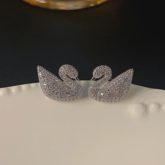StrideBox Ohrringe, Schwan, Zirkonia, 925 Silber, Damen - Bild 1