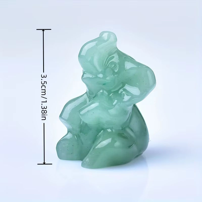 Natürlicher Labradorit Elefant als grüner Kristall-Worry-Stone für Meditation und Schmuckherstellung, Größe: 3,5 cm - Bild 2