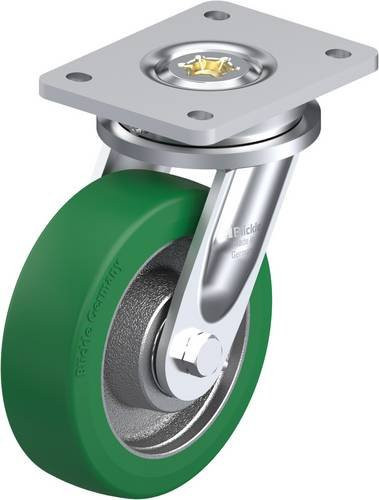 Blickle Lenkrolle LO-GST 160K in Grün und Silber mit 600 kg Tragfähigkeit und 160 mm Rad-Durchmesser - Bild 1
