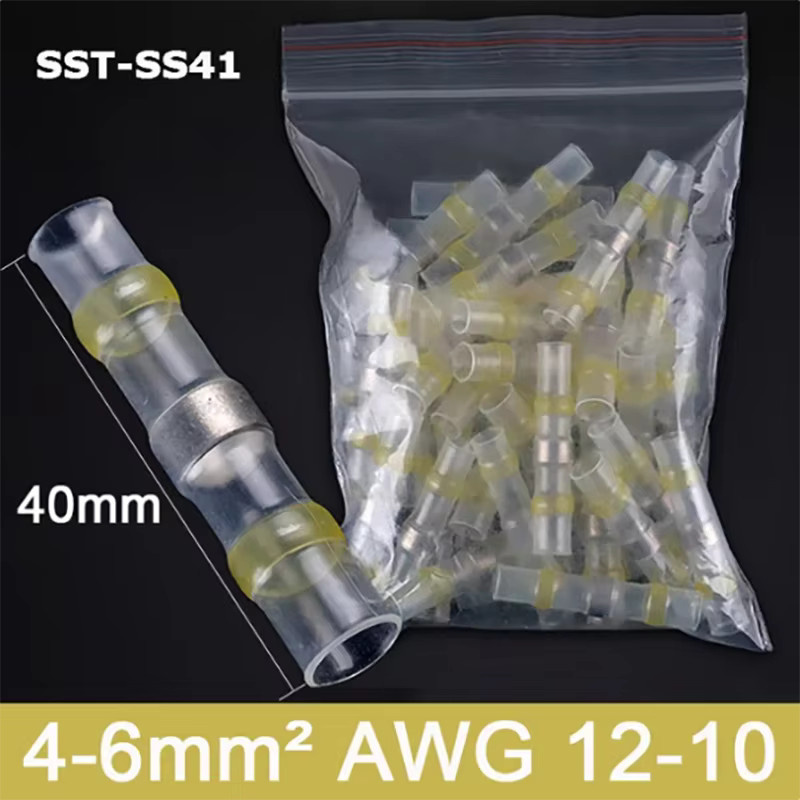 30 Stück wasserdichte Schrumpfschlauch Lötverbinder mit Isolierung für die elektrische Verdrahtung, grün und transparent - Bild 2