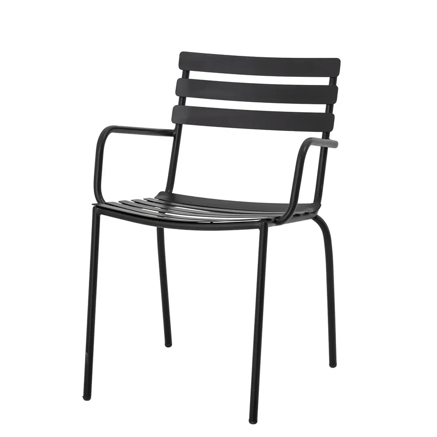 Esszimmerstuhl Bloomingville Monsi aus Metall in Schwarz Matt, stapelbar - Bild 1