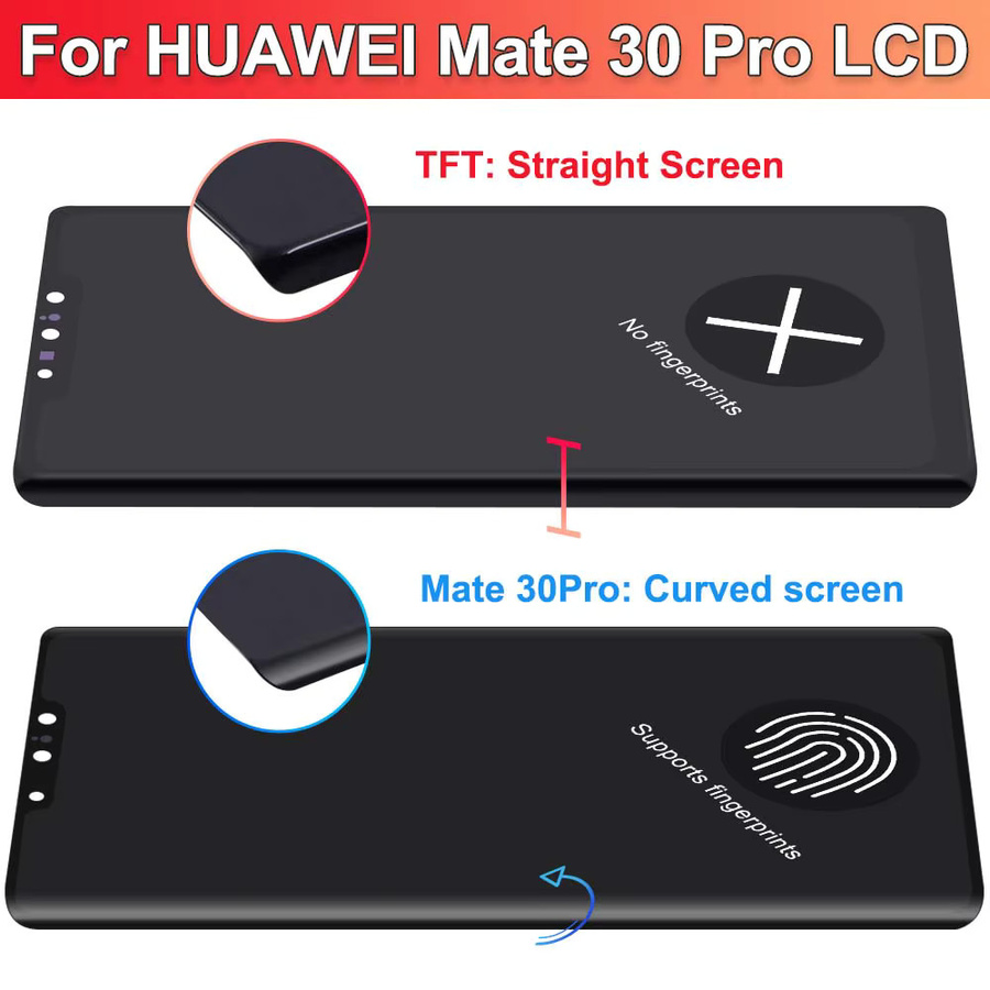 TFT Mate 30 Pro LCD-Display mit digitalem Touchscreen für Huawei Mate 30 Pro LIO-L09 LIO-L29 in Schwarz - Bild 3