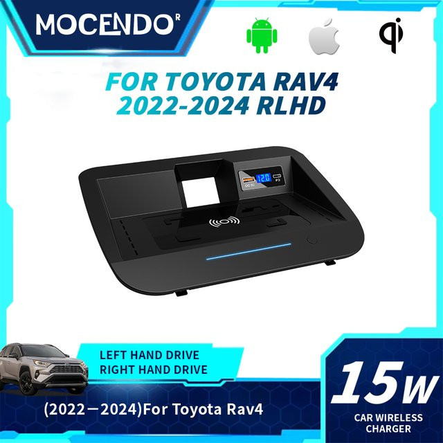 MOCENDO Kabelloses Autoladegerät für Toyota RAV4 RLHD 2020-2024 mit Schnellladefunktion in Schwarz - Bild 1