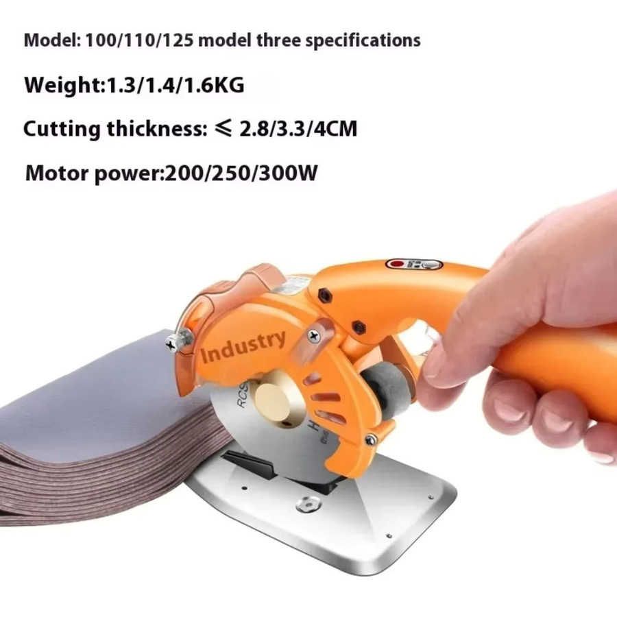 XMSJ Elektrische Kreismesser-Schneidemaschine Servo 100 in Orange mit Direktantrieb als tragbare Stoffschneidemaschine für Profis - Bild 2