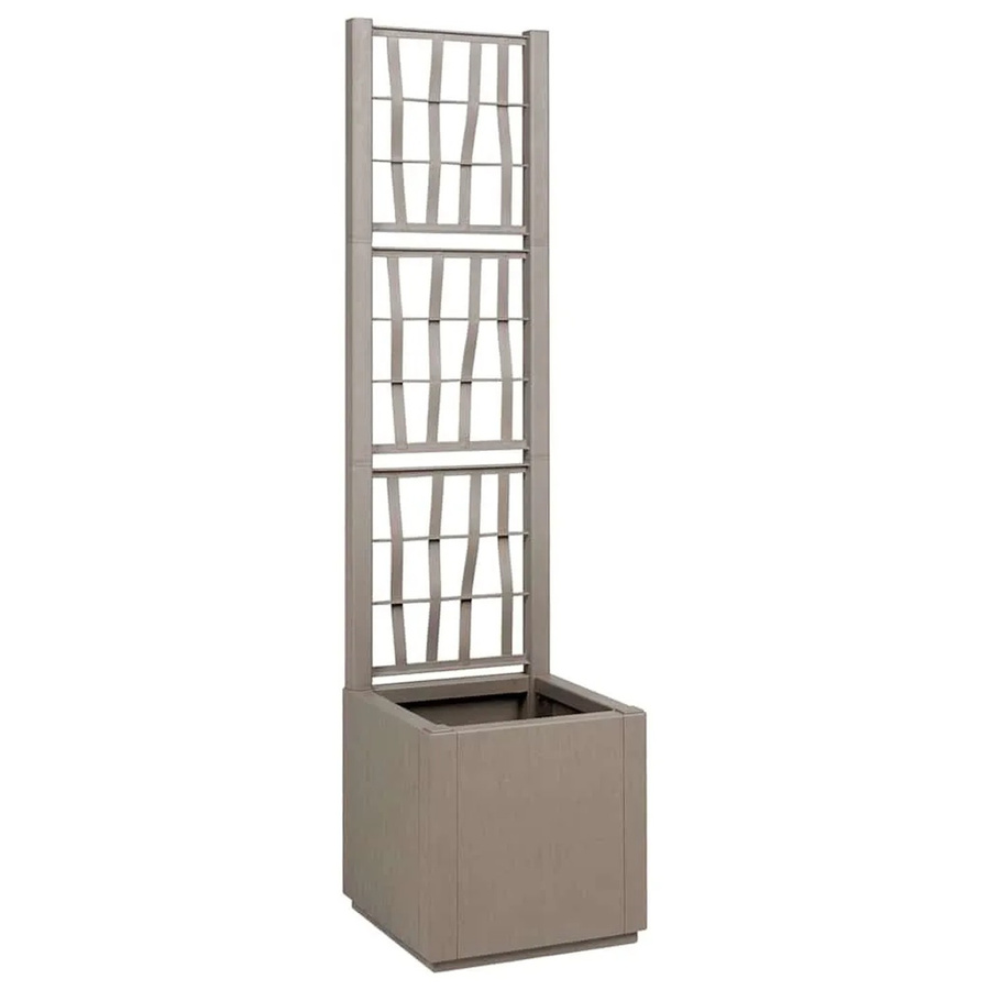 vidaXL Blumenkiste aus Kunststoff in Hellbraun, B/T/H: 36 x 36 x 140 cm - Bild 2