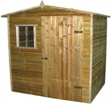 Imprägniertes Gerätehaus mit den Maßen B: 180 cm, T: 127 cm, H: 210 cm - Bild 1