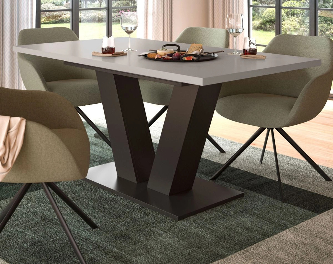 Ausziehbarer Esstisch Home-X von Inn.Furn in Kaschmir und Grau, Rechteckig, 150 - 190 cm - Bild 1