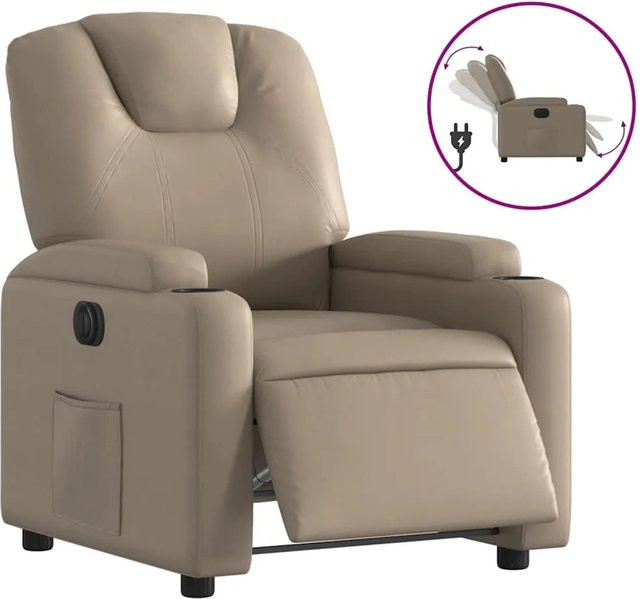vidaXL Elektrischer Relaxsessel in Cappuccino-Braun aus Kunstleder mit Armlehnen - Bild 1