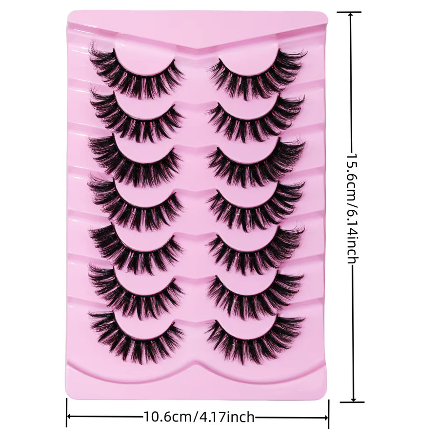 JIEFUXIN Falsche Wimpern, 14 Paar, D-Curl, Faux Nerz, Unisex - Bild 4