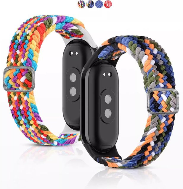 Uhrenarmband Nylon, elastisch, Bunt, Unisex, für Xiaomi Mi Band 8 9 - Bild 1