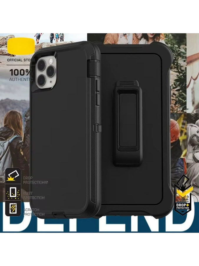 OtterBox Defender Series Robuste Schutzhülle für iPhone 17E 17 Pro Max 16 15 14 13 12 11 16e Heavy Duty Panzerhülle mit Clip in Schwarz - Bild 6