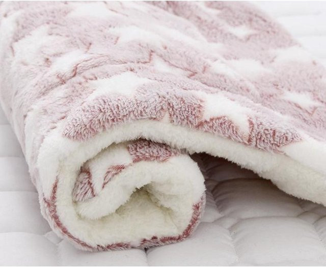 DHDH Haustier-Schlafmatte mit Bärenmuster aus weichem Fleece, waschbar und warm, B/T: 32 x 25 cm, erhältlich in Braun, Blau, Rot, Grau und Pink - Bild 1