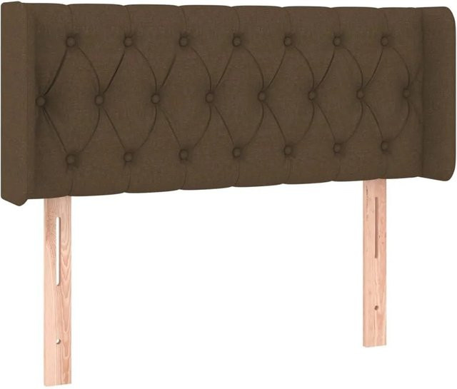 vidaXL Kopfteil mit Ohren in Dunkelbraun aus Stoff und Holz B/T/H: 103 x 16 x 78/88 cm - Bild 1