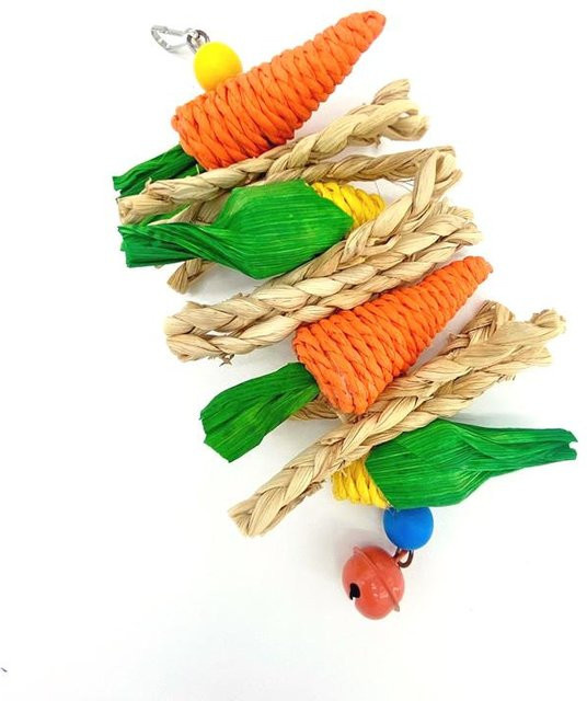 LChome Vogelspielzeug, Schaukel, Handgewebt, Karotte, Mais, Rebe, Ball - Bild 1