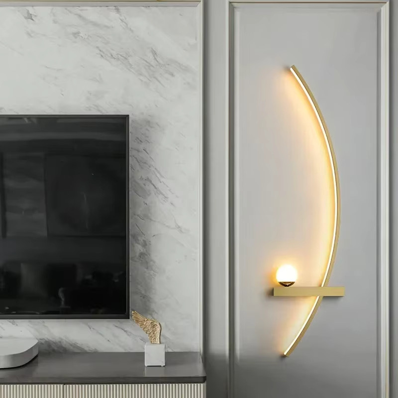Sanoni Moderne LED-Wandlampe Minimalistische Streifen-Wandleuchte mit integriertem LED für Schlafzimmer und Wohnzimmer - Bild 3