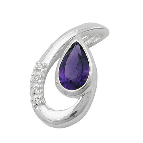 SIGO Anhänger Amethyst, Zirkonia, 925 Silber, Unisex - Bild 1