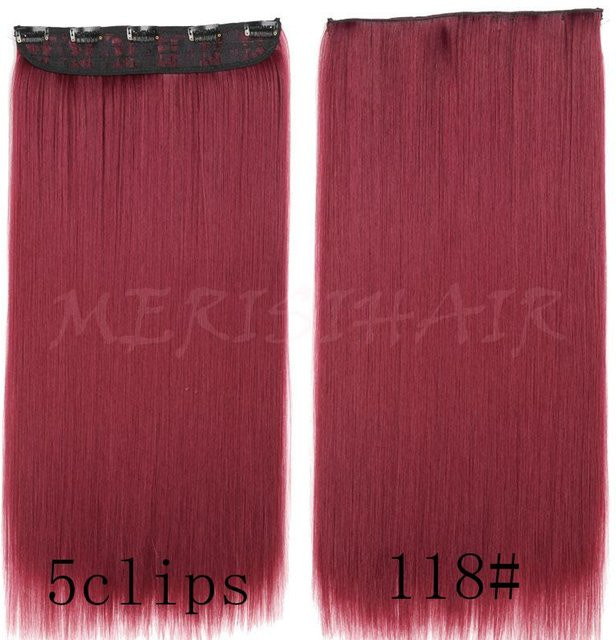 MISS WIG Clip-in-Haarverlängerungen, synthetisch, gerade, 60 cm, Unisex - Bild 1