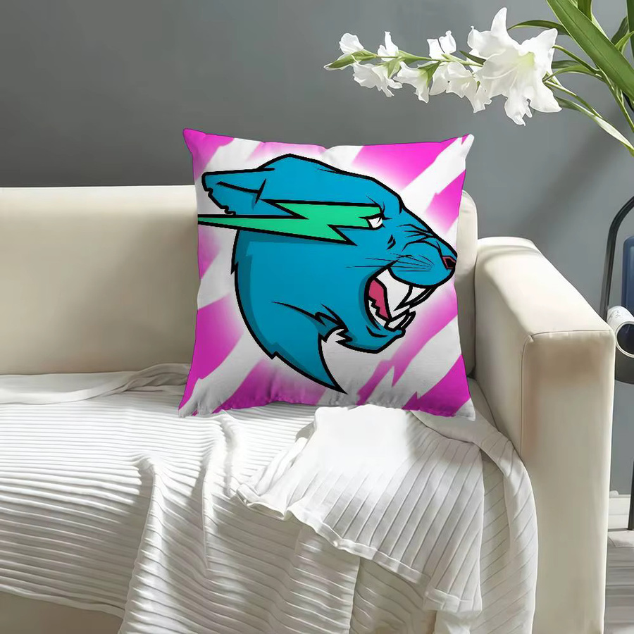 KAYOU Game Blogger Logo Kissenbezug mit Cartoon-Design, quadratisch, mehrfarbig, Kurzplüsch - Bild 3