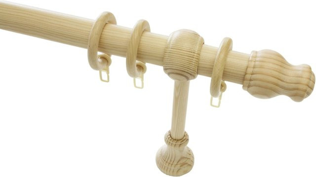 Gardinia Gardinenstangen-Set Lugano aus Holz in Braun und Beige, Durchmesser: 28 mm, Länge: 120 cm - Bild 1