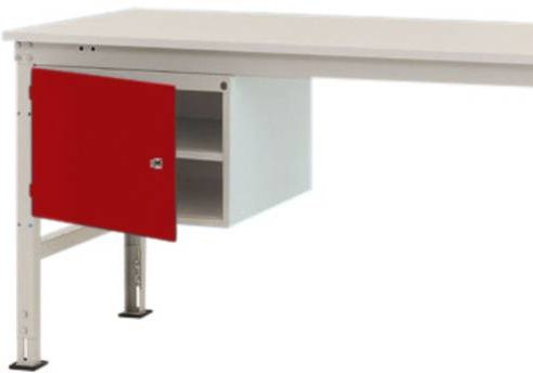 Manuflex ZB4713.3003 Gehäuse-Unterbau Universal Stationär mit 1 Tür links angeschlagen, Nutzhöhe: 300 mm, für Tischtiefe: 800 mm, Farbe: Rot - Bild 1