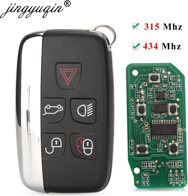 Jingyuqin Remote Auto Keyless für Jaguar Xe XF XK XJ F-Typ und Range Rover Discovery Sport Evoque mit Schlüsselanhänger in Schwarz (315MHz/434MHz) - Bild 1