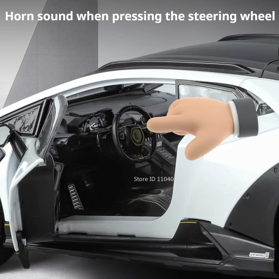 MAKEDA Huracan Sterrato LP770 Modell Supercar, 1:18, Legierung, Druckguss-Sound, Licht, Türen geöffnet - Bild 3
